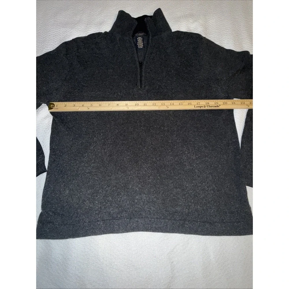 Banana Republic Quarter‎ Zip Men Large Premium Luxe Cashmere Silk Knit Sweater